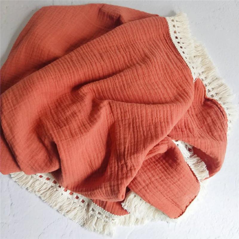 Coperte in mussola di cotone per neonato Coperta in nappa per neonato Copriletto trapuntato per neonato avvolgente in mussola di cotone
