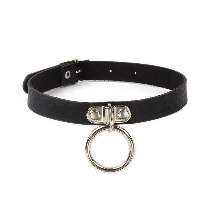 Black Punk Heart Leather Choker, Harajuku Dark Heart Clavicle Neck Band