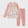 Kids' Flannel Cartoon Pajamas - Warm Coral Fleece for Girls, Autumn/Winter Collection