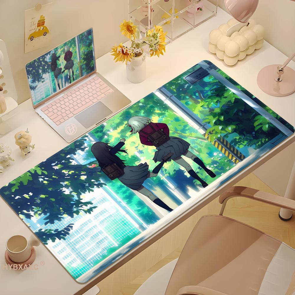 Alfombrilla de Ratón Gamer Lycoris Recoil Linda Alfombrilla de Escritorio HD Alfombrillas Extensibles para Teclado Gamer Grandes 90x40cm Alfombrilla de Ratón Gamer XXL