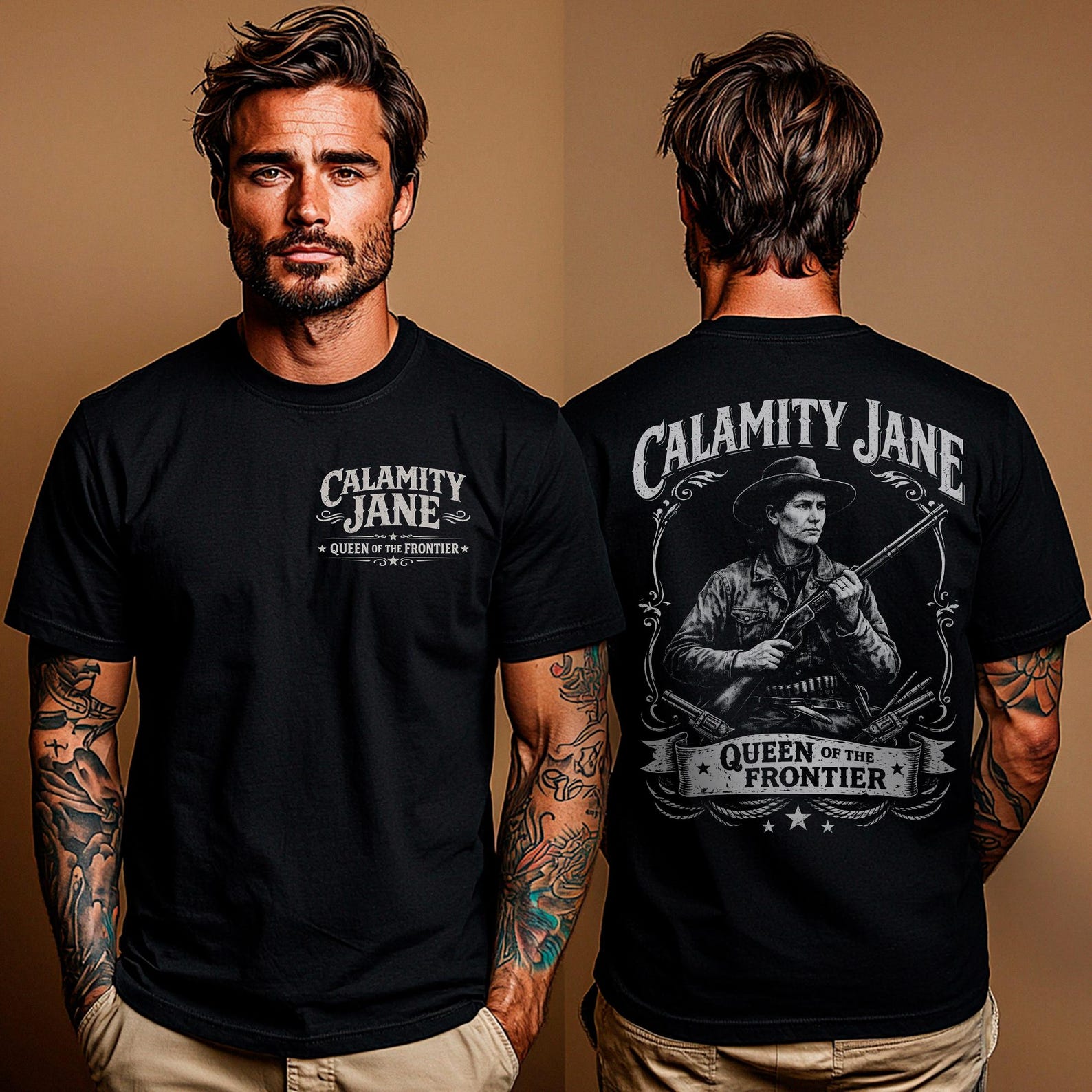 Calamity Jane Shirt: Frontier Western Legend Woman Unisex T-Shirt | Wild West Outlaw Cowgirl Vintage Tee S