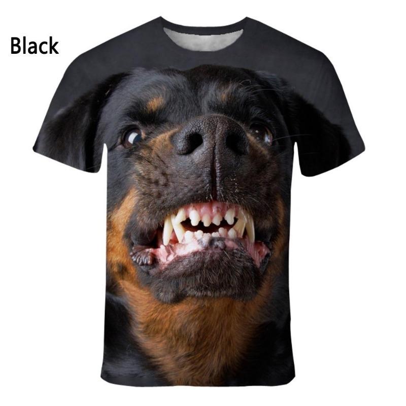 New Fashion Animal Face 3d Printed T-shirt Men's and Women's Summer Casual Short Sleeve Monkey Dog Cat Lion Animal Print Shirt