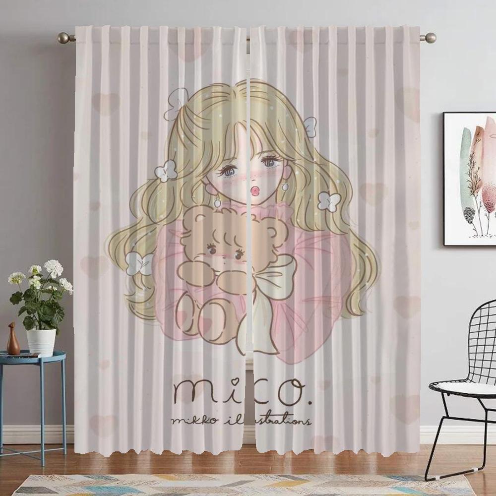 Kitchen Curtains for Bedroom Mikko Window Curtain for Room 2 Panel Partition Home Interior Curtains Halloween Decoration Shades