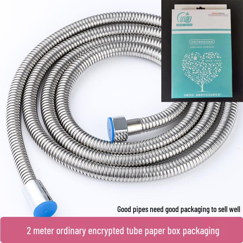 Pressurized Stainless Steel Shower Hose, Explosion-Proof, High-Temperature Resistant, 1.5/2 Meters for Home Use