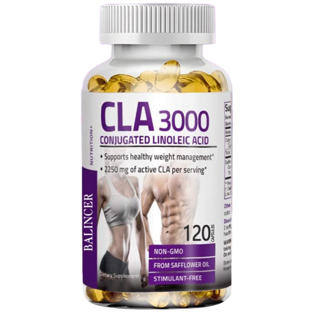 CLA 3000 Ultra-haute puissance, soutient la gestion saine du poids, la combustion des graisses, la stimulation de l'appétit, renforce | 120 comprimés 3 pièces