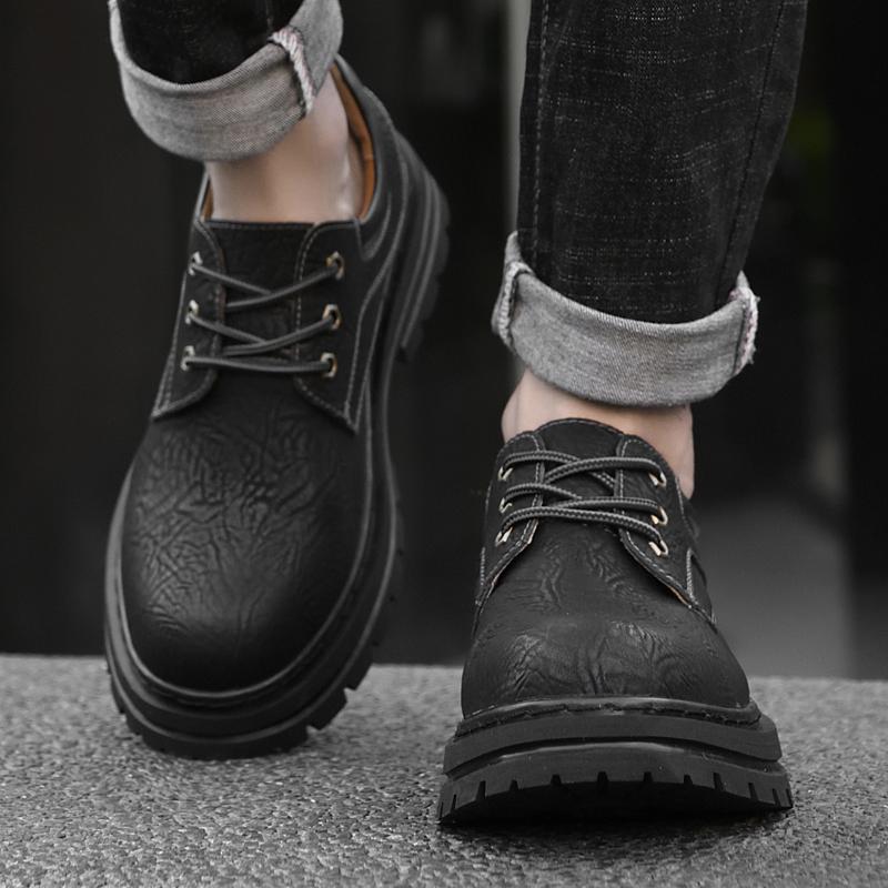 2024 Genuine Leather Fashion Casual Shoes Men All-match for Men Non-Slip Shoes New Arrival Male Comfortable Outdoor Hiking Shoe