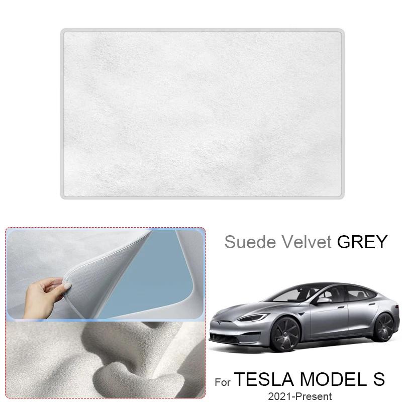 Car Suede Fabric Electrostatic Adsorption Sunroof Sunshade Auto Anti-UV For TESLA MODEL S 2018-2026 Heat Insulation Skylight