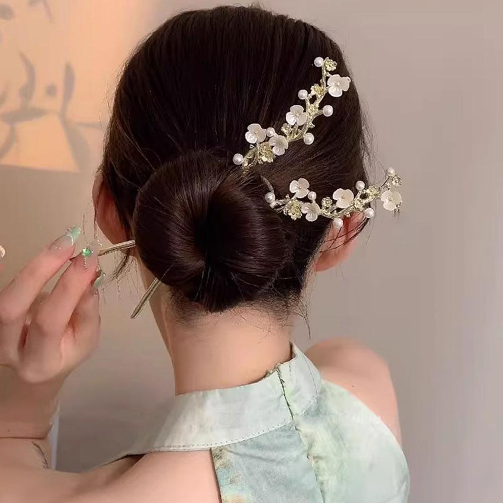 Elegant Chinese Style Tassel Hair Stick Hairpins Traditional Floral Hanfu Hair Sticks Women’s Vintage Bamboo Hair Accessories