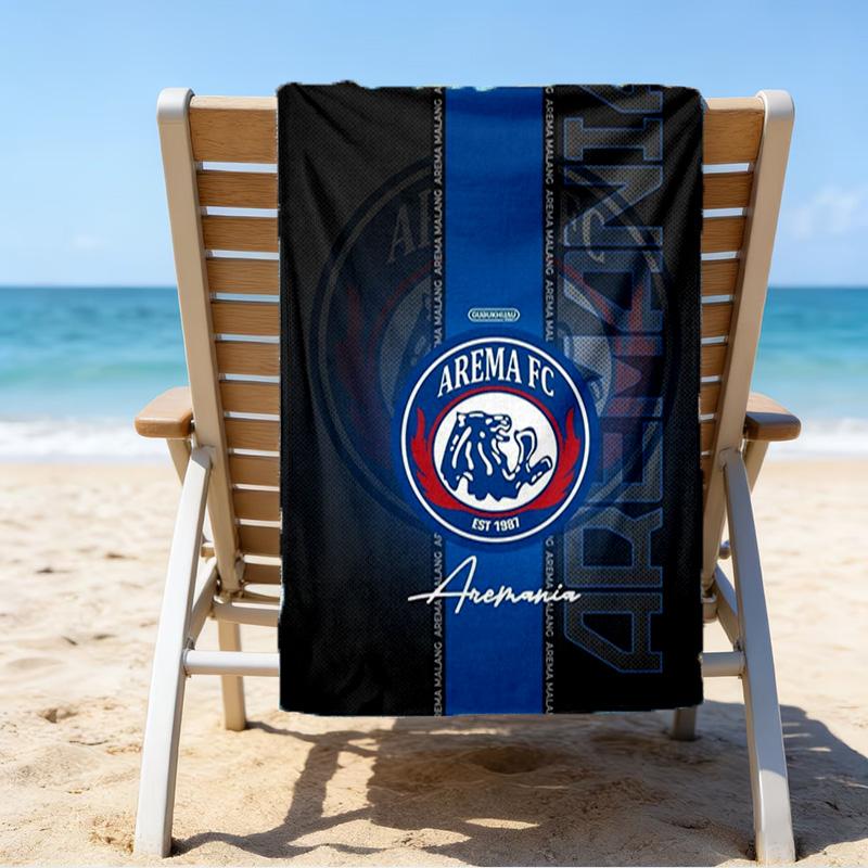 Arema Football club Printed Beach Towel, Super Soft Microfiber, Perfect Gift Birthday, for Pool, Beach, Travel, for family and friends