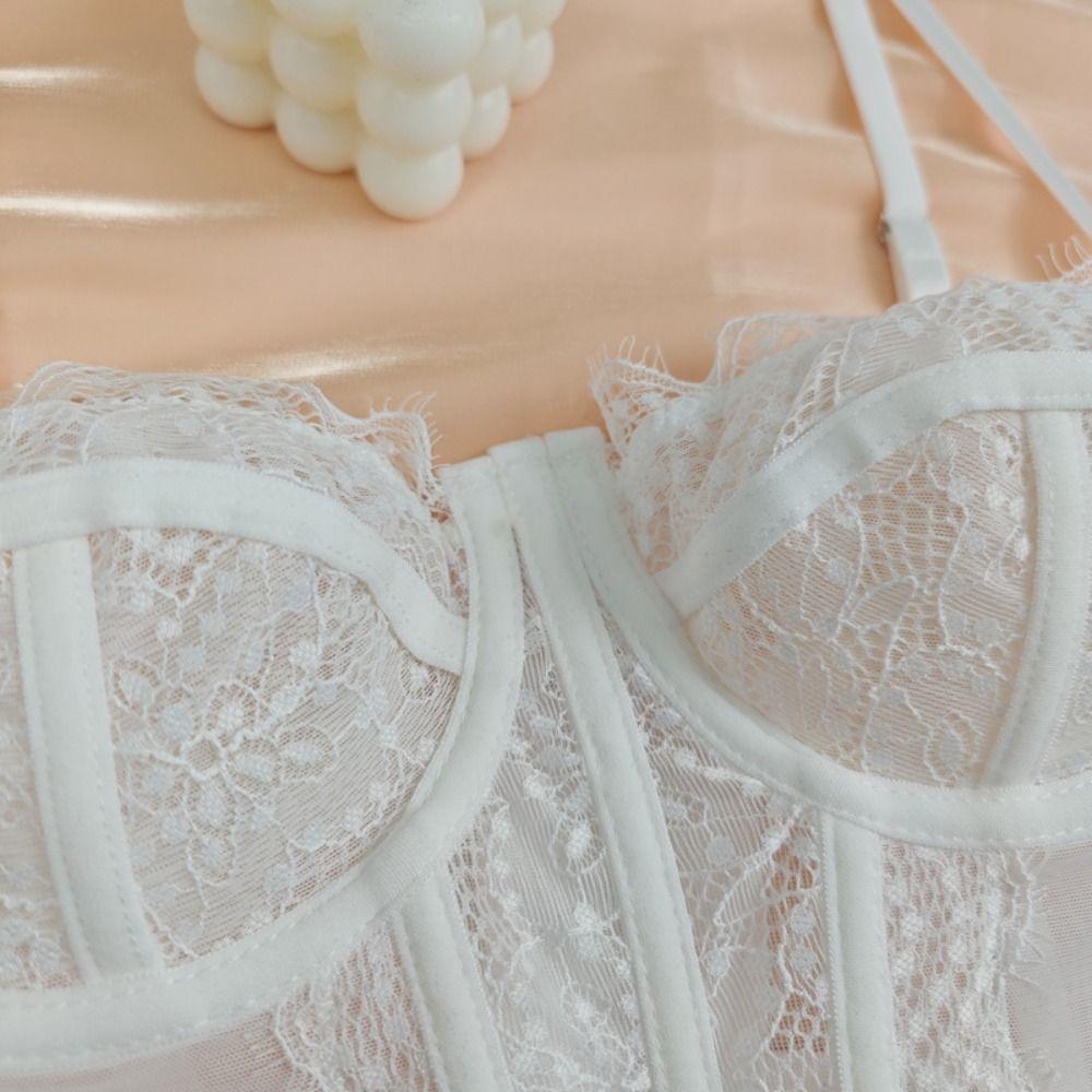 Transparent Lace Camisole Slim fit Suspender Vest Spicy Girl Style Lace Corset  Travel