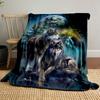 Wolves Moon Waterfall Print Blanket bedroom Blanket for Livingroom Couch lunch break Soft throw for Friend's festival Gift