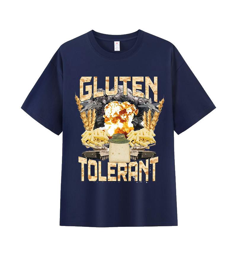 Gluten Tolerant Funny Gift for Gluten Intolerant Tshirt Unisex Women Vintage Oversized T Shirt Casual ONeck Short Sleeve T Shirts
