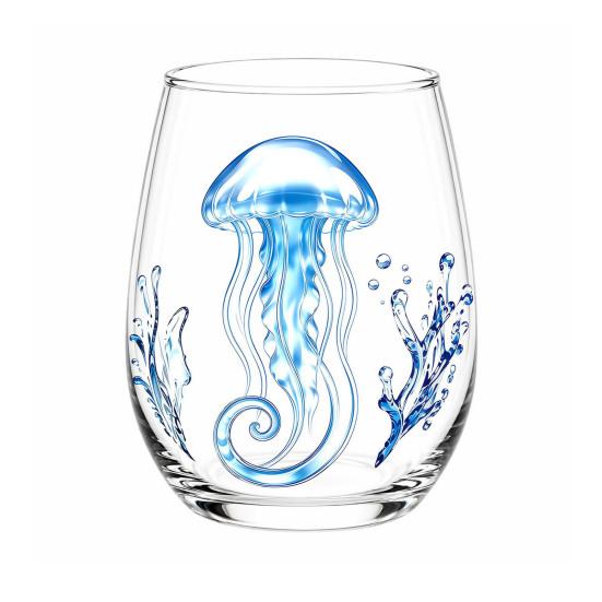 Pumpkin And Ghost Glassware Halloween Theme Glass Tumbler, Black Cat Skull Hand Painted Stemless Egg Shaped Cup, Spooky Lead-free for Party,