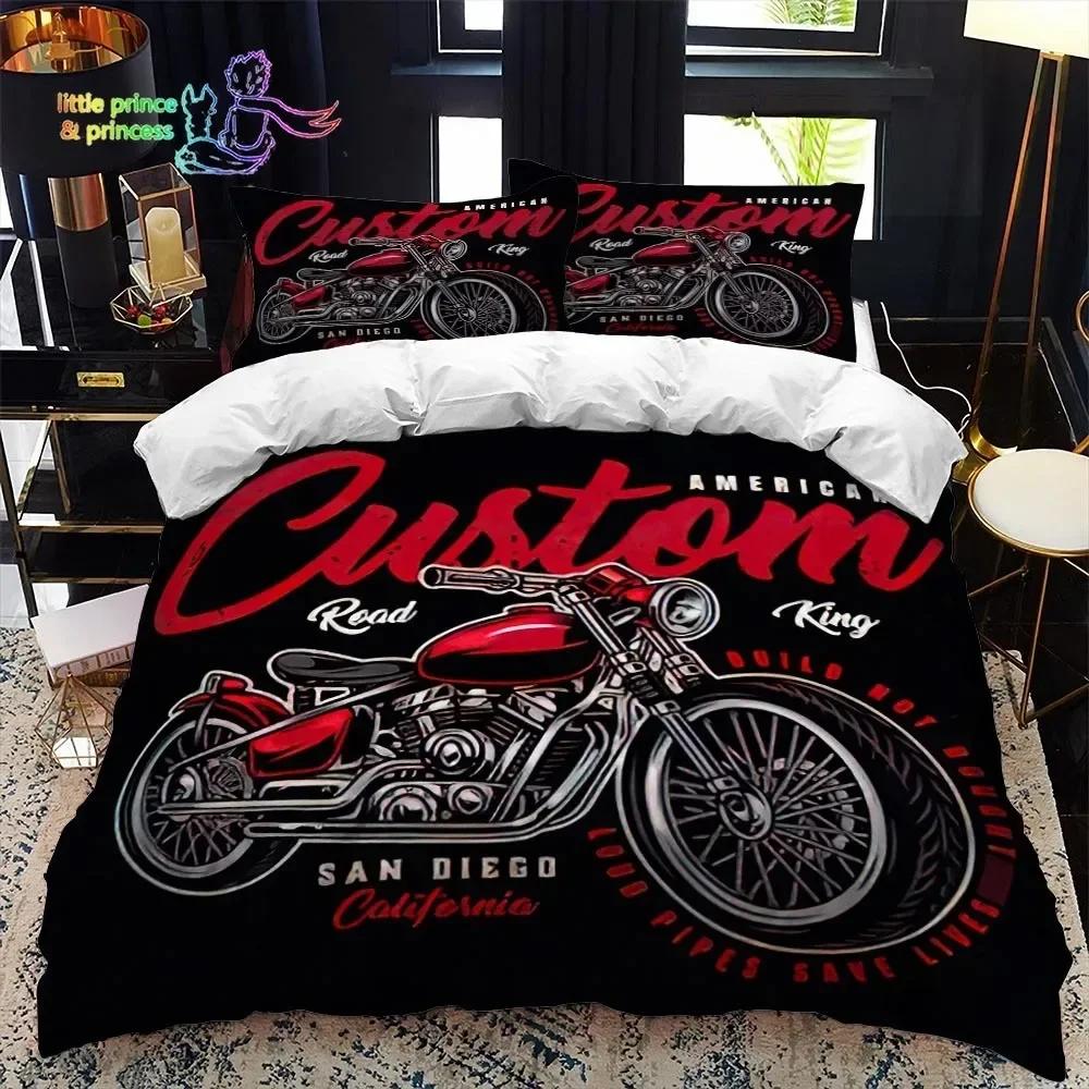 Motorradfahrer 3D Bettbezug Bettwäscheset Bettdecke Leinen Kissenbezüge Heimdeko Einzel Doppel Twin King Queen