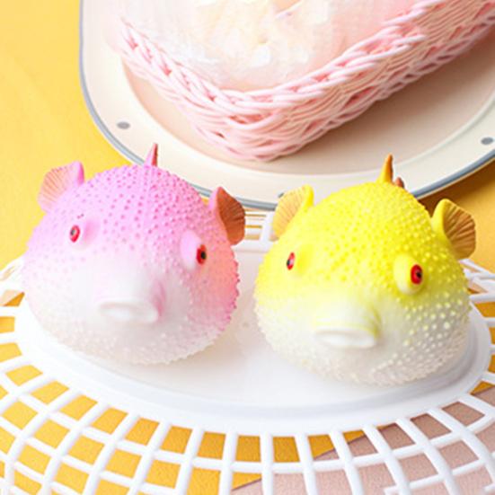 Pufferfish Squeeze Ball Cute Pufferfish Stress Relief Toy Soft Rubber Slow Rising Fidget Toy for Kids Adults Anxiety Relief