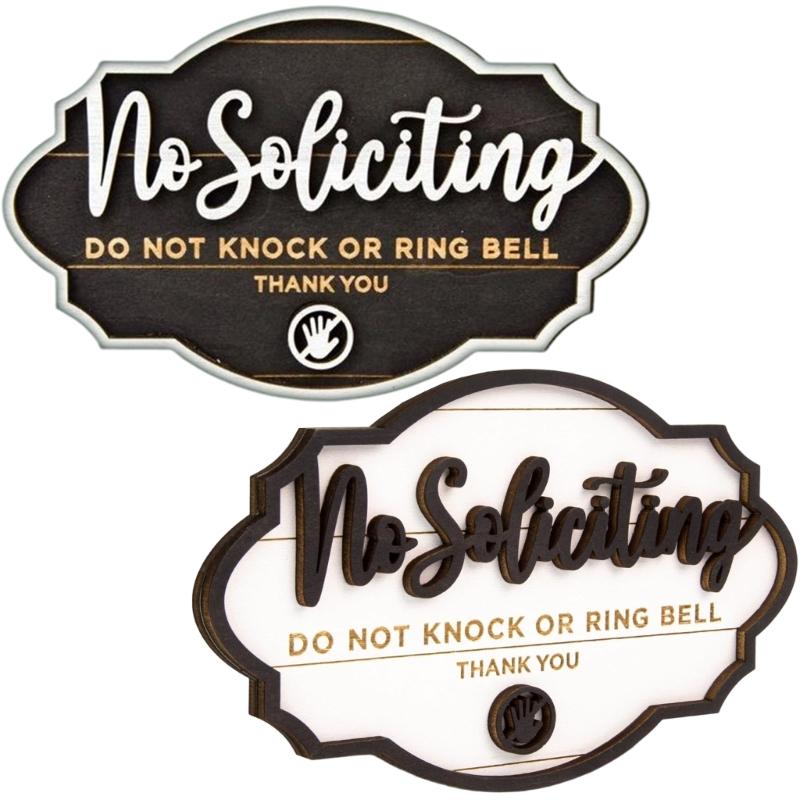 Humorous Anti Soliciting Signboard Waterproof Wood Materials Eye Catching Design for Indoor and Outdoor Decoration 1