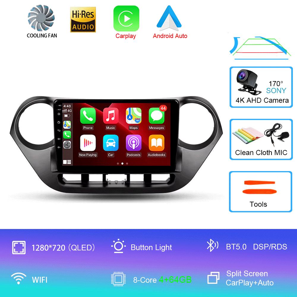 Car Radio Android 14 Carplay Auto Multimedia Player For Hyundai I10 2013 - 2018 Navigation Autoradio GPS Stereo 2din Head Unit