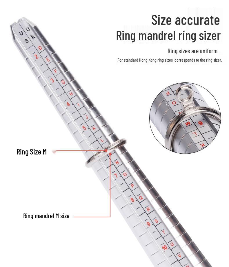 Zoll- und Euro-Ringgrößen-Lineal-Set