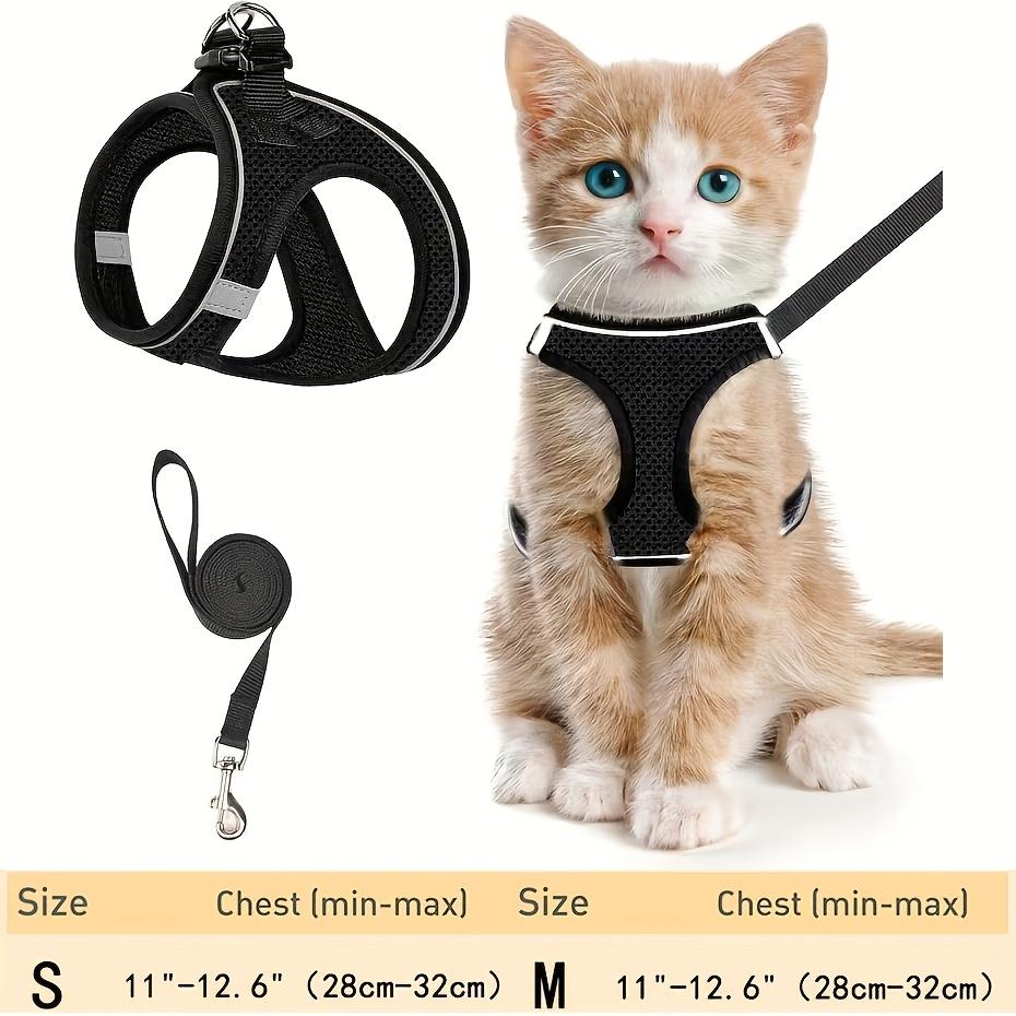

Cat Harness and Leash for Walking, Escape Proof Soft Adjustable Vest Harnesses for Cats, Easy Control Breathable Reflective Strips Jacket S чёрный