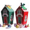 5/10Pcs Christmas Kraft Paper Gift Bags Sweets Candy Box Food Cookies Packing Xmas with Ribbons Cards Package Party Decoration