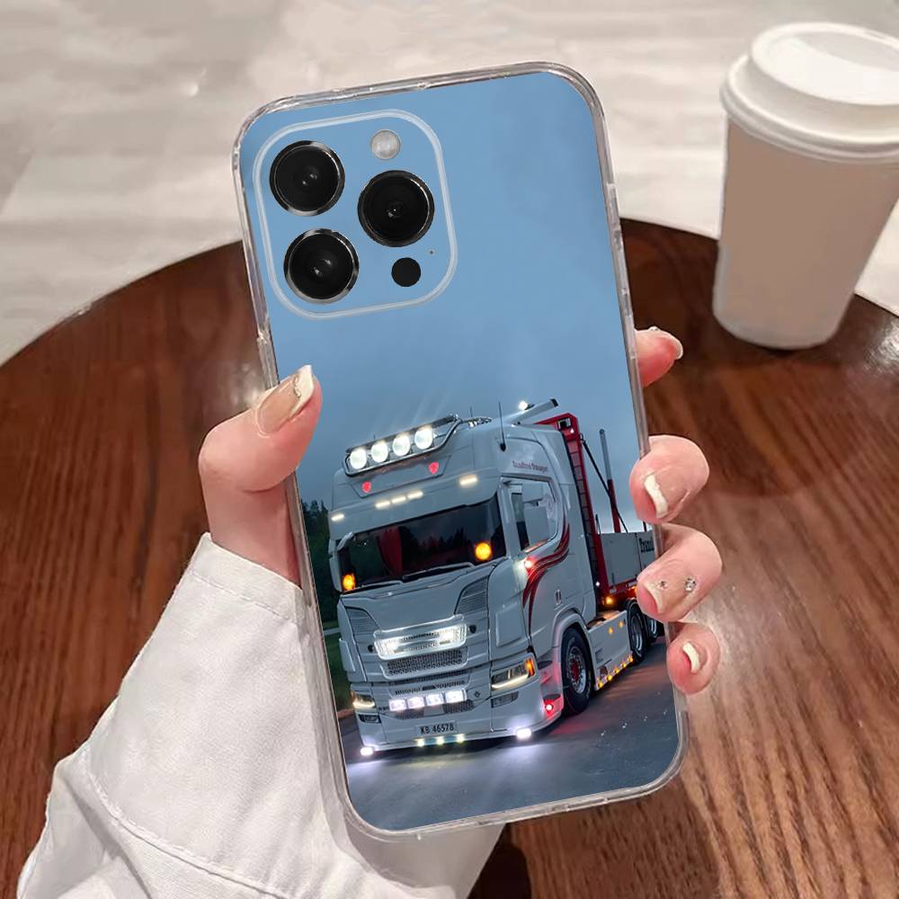 Heavy Truck Car Cool Phone Case For iPhone 17,16,15,14,13,12,11 Plus,Pro,Max,XR,XS,Plus,E,SE4,Mini Transparent Cover