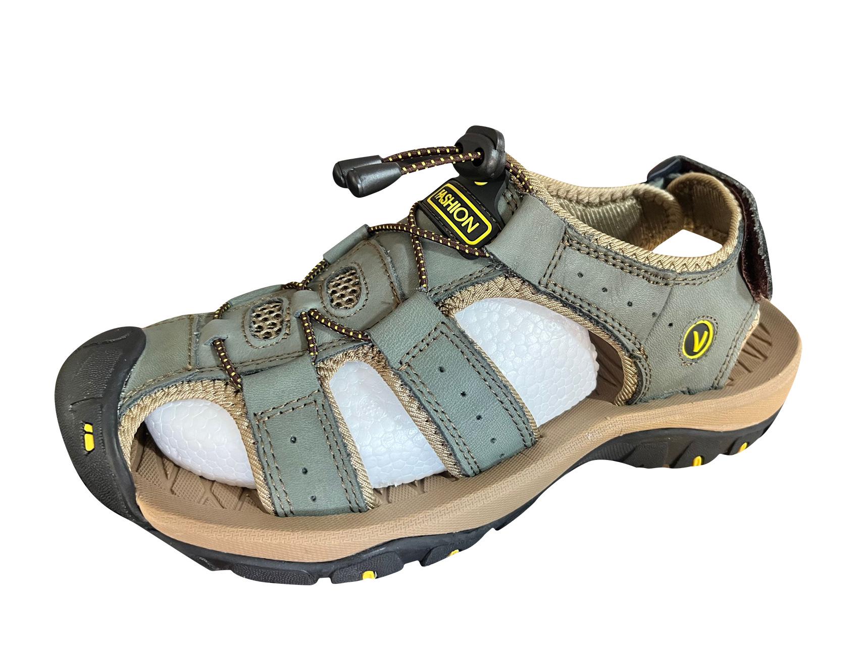 

Мужские дышащие спортивные сандалии в корейском стиле для улицы - Модные летние пляжные туфли с закрытым носком для подростков 48