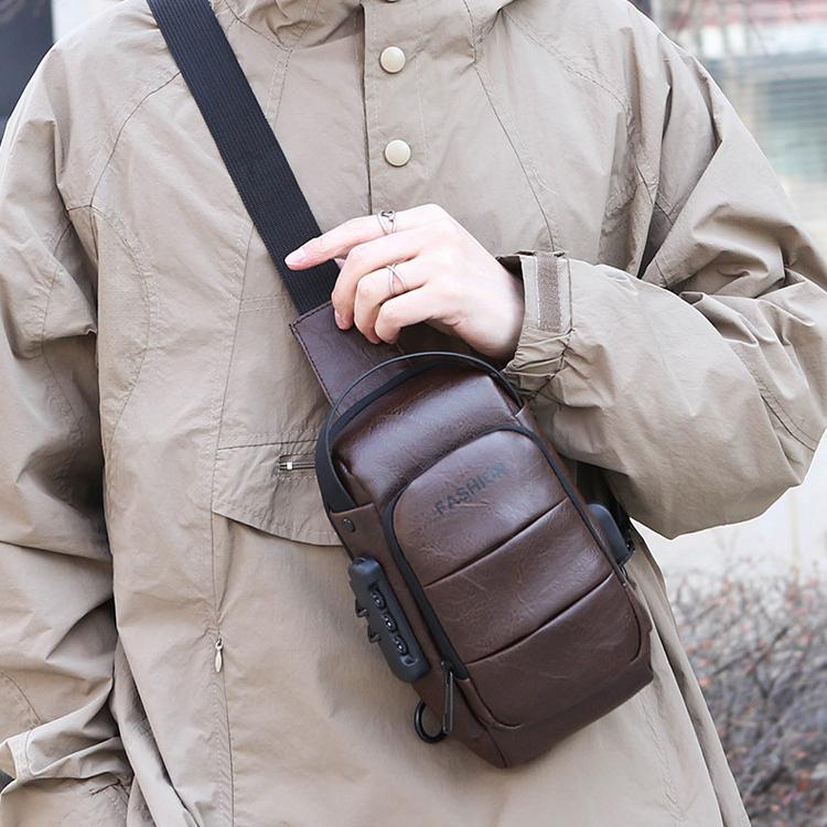 2025 Motorcycle Bag Single Shoulder Crossbody Chest Bag Men's Mobile Phone Bag Certificate Bag USB Anti-theft