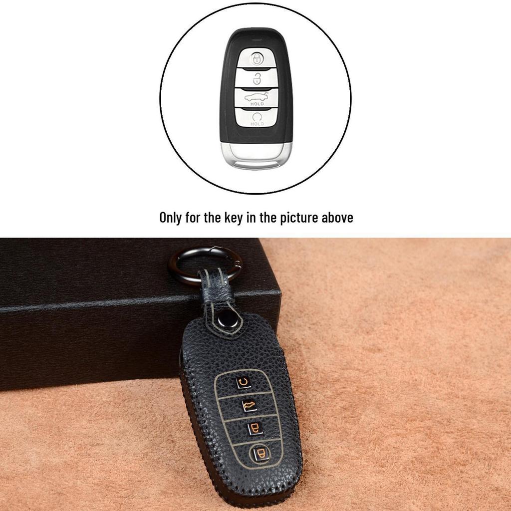 Genuine Leather Key Cover for Hongqi Models H5, H9, HQ9, H6, HS3/7, E-QM5, HS5