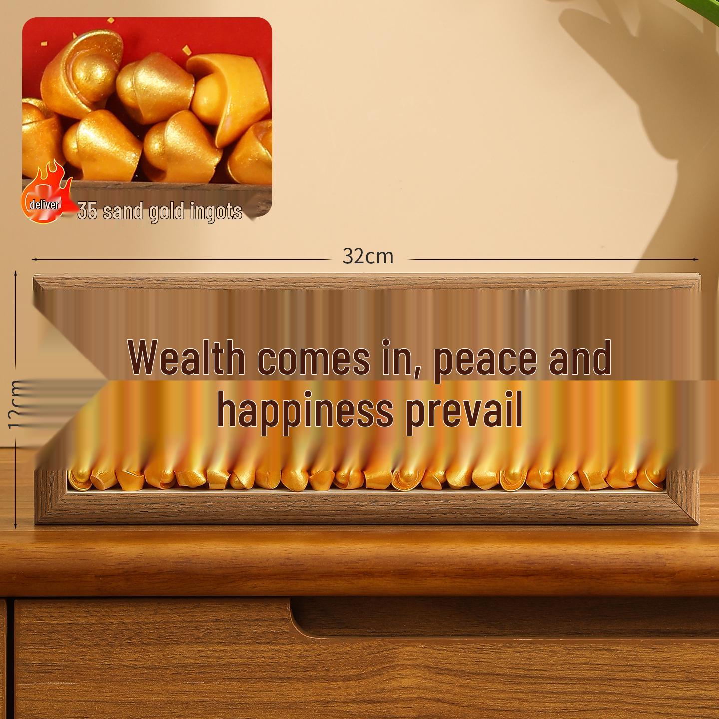 Gold Ingot Wealth Ornaments for Entrance Hall or Living Room – Housewarming Gift Set
