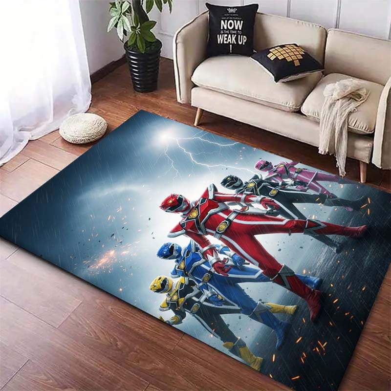 Bedroom, living room, office swivel chair rug, Super Sentai print, home bedroom bedside bathroom mat, housewarming gift.