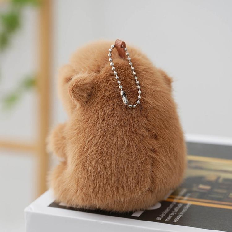 Cute Capybara Keychain Plush Bag Charm Accessory Adorable Stuffed Doll Keyring