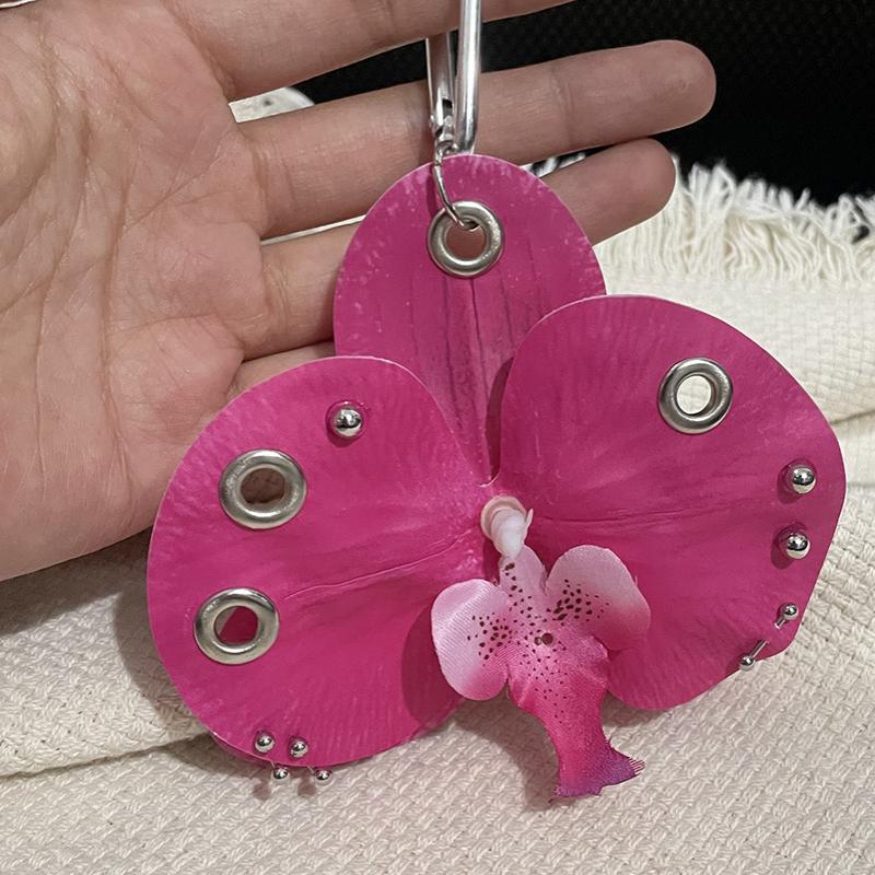 Exquisite Phalaenopsis Orchid Lily Keychain Creative Simulation Flower Bag Pendant  Backpack Decoration Accessories Gifts