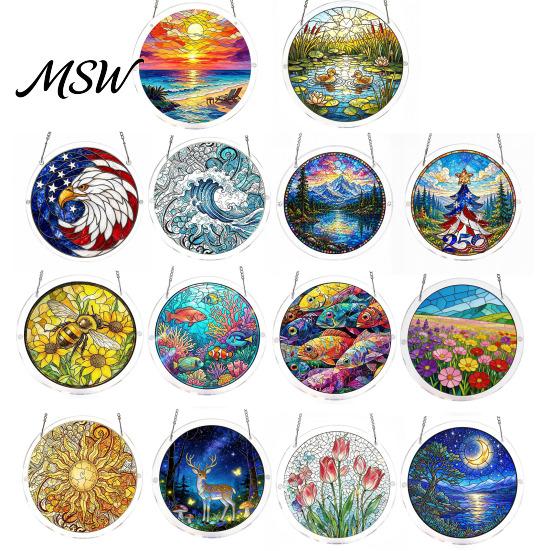 Light Refraction Sun Catcher Acrylic Puzzle Suncatcher, Colorful Window Hanging Ornament, 7.87 Inch Wall Art Decoration, Ideal for Gifting And