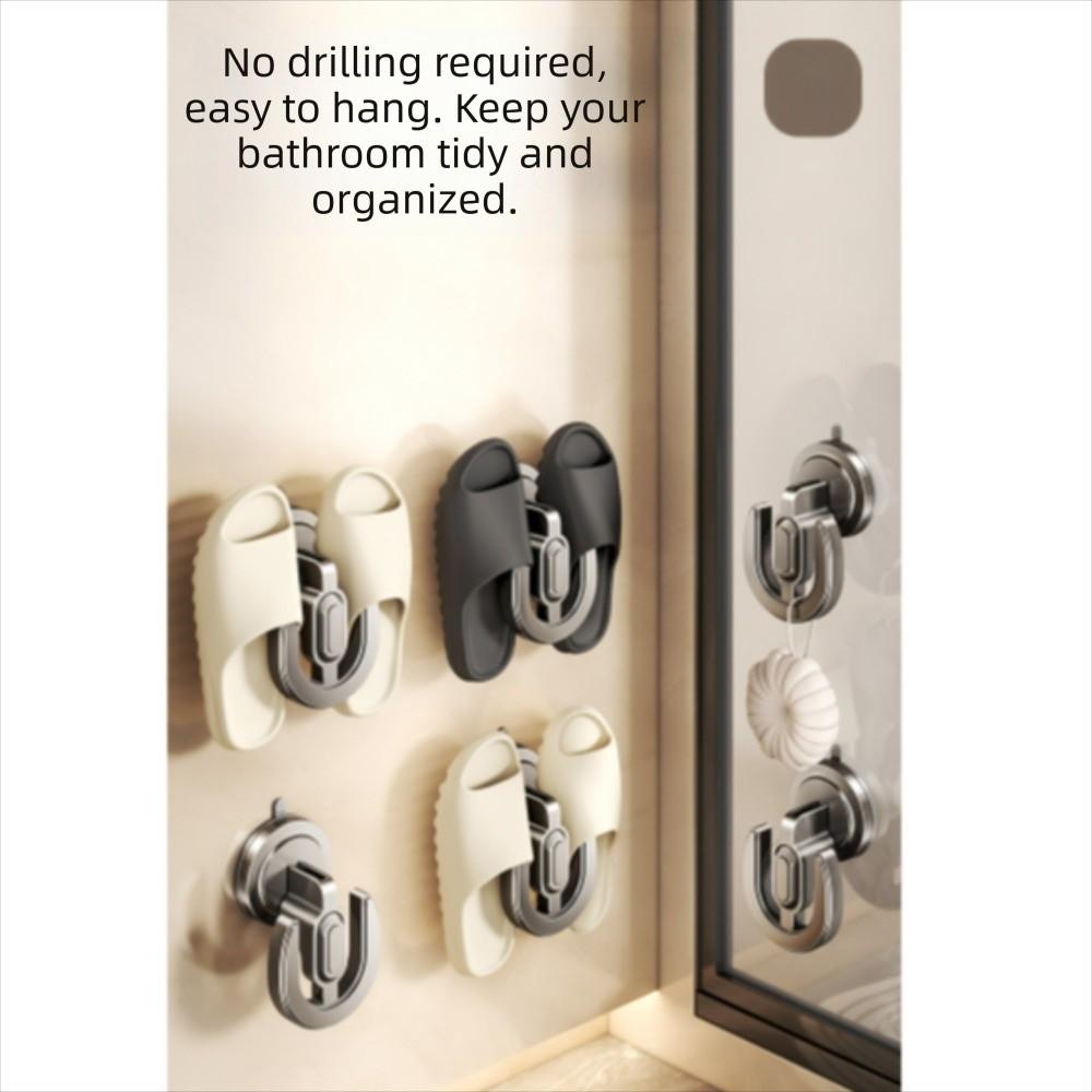 2pcs Suction Cup Drainage Storage Rack Wall Mounted Bathroom Sandal Holder  Balcony