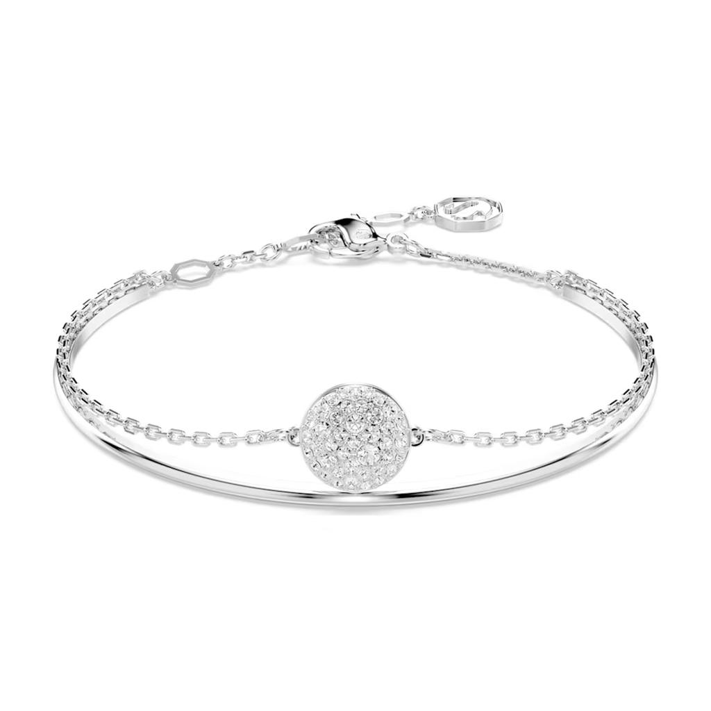 Swarovski Rhodium Plated, Faux Crystal Bangles Womens Silver