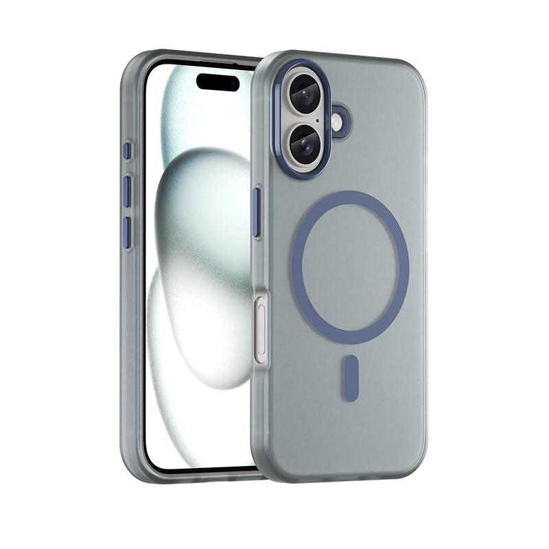 Fundas For iPhone 16 15 Pro Max Candy Color Matte Phone Case For Apple 14 13 12 11 Pro Max 15 16 Plus For Magsafe Magnetic Magsafing Soft Phone Cover
