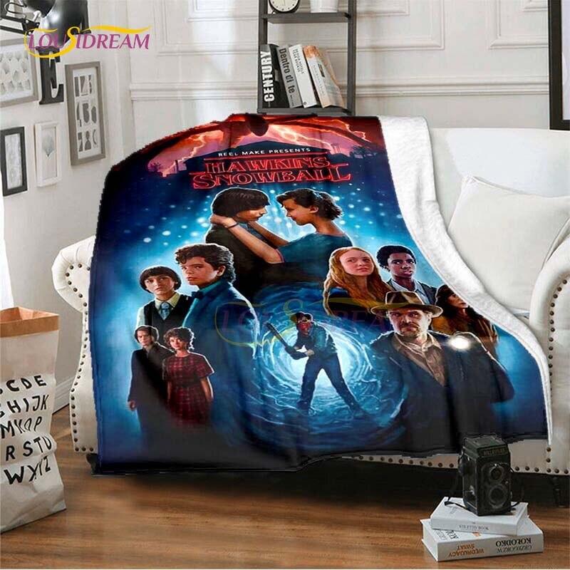 Horké hororové filmové deky Stranger Things na postele Měkká tenká deka Velikost Queen Římský dekor Zimní povlak na přikrývku Dětský dárek Piknik