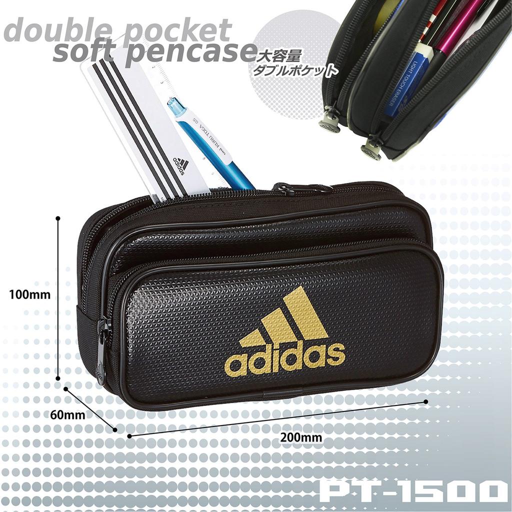 Mitsubishi Pencil Adidas Pencil Case AI04 Black and Gold Enamel Double Pocket PT1500AI04B25