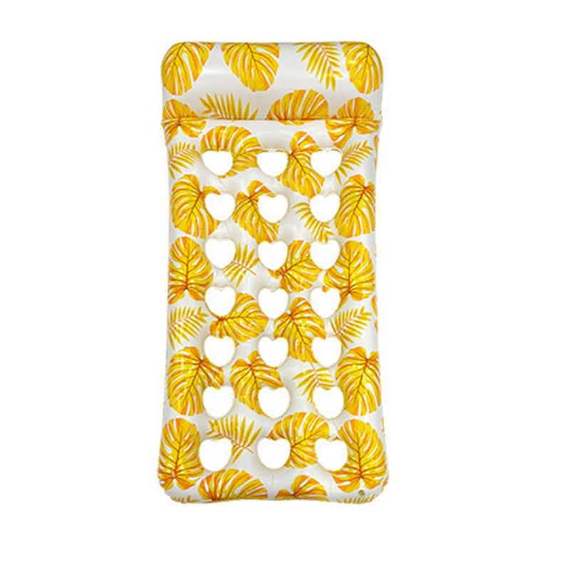 Floating Bed Foldable Waterproof Strong Bearing Capacity Floating Row Leakproof PVC Maple Leaf Inflatable Recliner Beach Supply