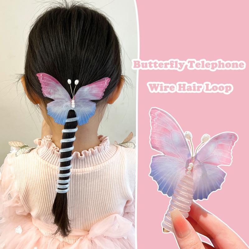 2024 New Summer Sweet Elastic Hair Bands Women Spiral Coil Telephone Wire Scrunchies Hair Ties Rope Ponytail Hair Accessories