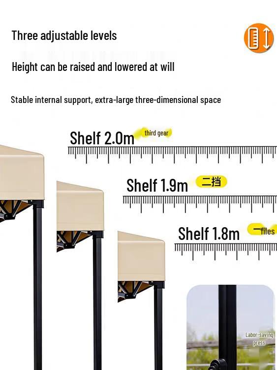 Retractable Outdoor Sunshade Canopy: Four-Legged, Rainproof, Foldable Tent for Market Stalls