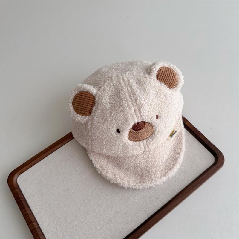 

Осенняя детская шапка универсальная милая шапка с утконосом из овечьего меха для улицы, ветрозащитная теплая детская шапка, удобная солнцезащитная шапка для девочек One Size бежевый