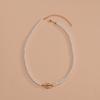 Personalized necklace, metal shell pendant, pearl beaded women's simple collarbone chain