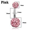 1PC 316l Surgical Steel Assorted Colors Navel Ring Double Epoxy Crystal Balls Belly Button Ring Navel Piercing Body Jewelry 14g