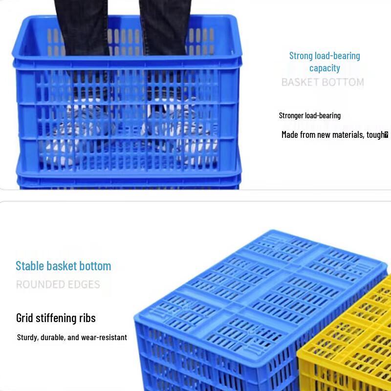 Heavy-Duty Rectangular Plastic Storage Crate