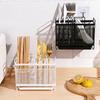 English: Kitchen Countertop Organizer Square Chopstick Cage Round Cutlery Holder Knife Fork Storage Rack