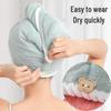 Double-Layer Coral Fleece Quick-Dry Hair Towel Cap for Women