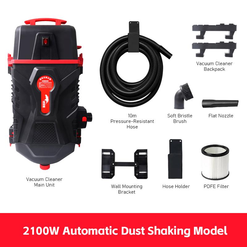 

Высокомощный настенный пылесос 100 Вт с функцией автоматической встряски пыли - Пылесос для гаража, Пылесос для чистки автомобиля