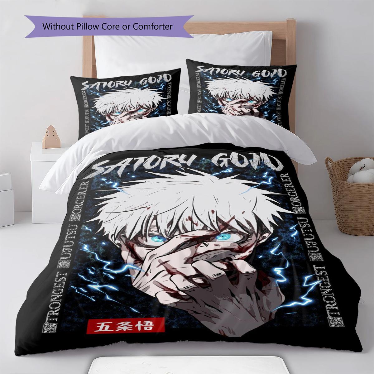 Jujutsu Kaisen Sukuna King Curse Bedding Set Anime Duvet Cover Polyester Dark Bedroom Decor -QJY 135x200cm