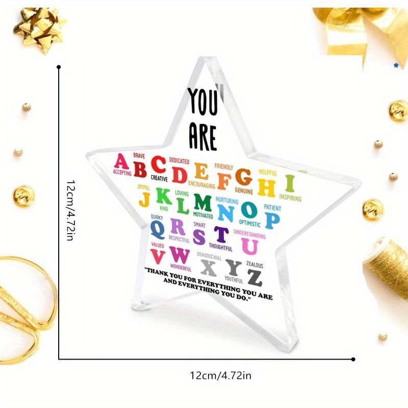 Teacher Gifts (Women & Men) – Birthday,Xmas, Teacher's Day,Thanks,Grad, Back to School. Acrylic Desk Decor w/Affirmations Print.